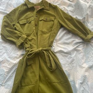 Green Denim Jumpsuit